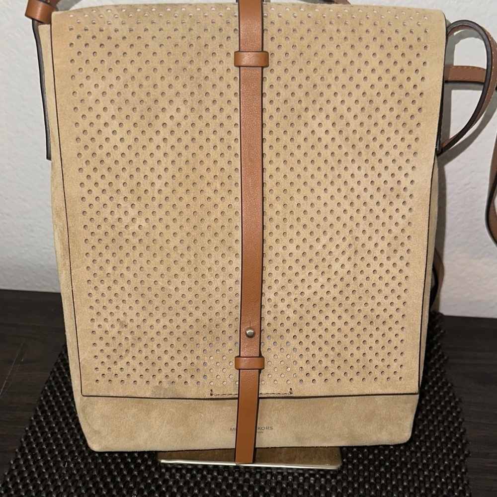 MICHAEL KORS Collection Rare Taos Perforated
Suede Crossbody Bag - Picture 9 of 14